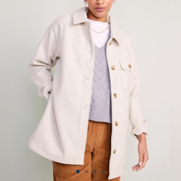 Old Navy Jackets & Blazers - NEW - Old Navy Soft-Brushed Wool Shacket for Women. Color: Oatmeal Heather
